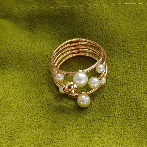 Tory Burch Moondance Pearl Ring Size 6.5 - Picture 4 of 6